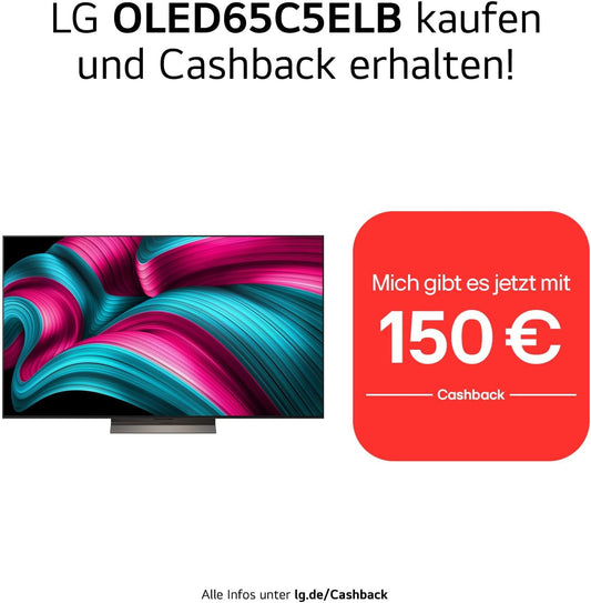 LG OLED65C5ELB TV 65 Zoll (165 Cm) 4K OLED Evo AI TV (Α9 Gen8 4K AI Prozessor, Webos 25, 120Hz (VRR Bis Zu 144Hz)) [Modelljahr 2025]
