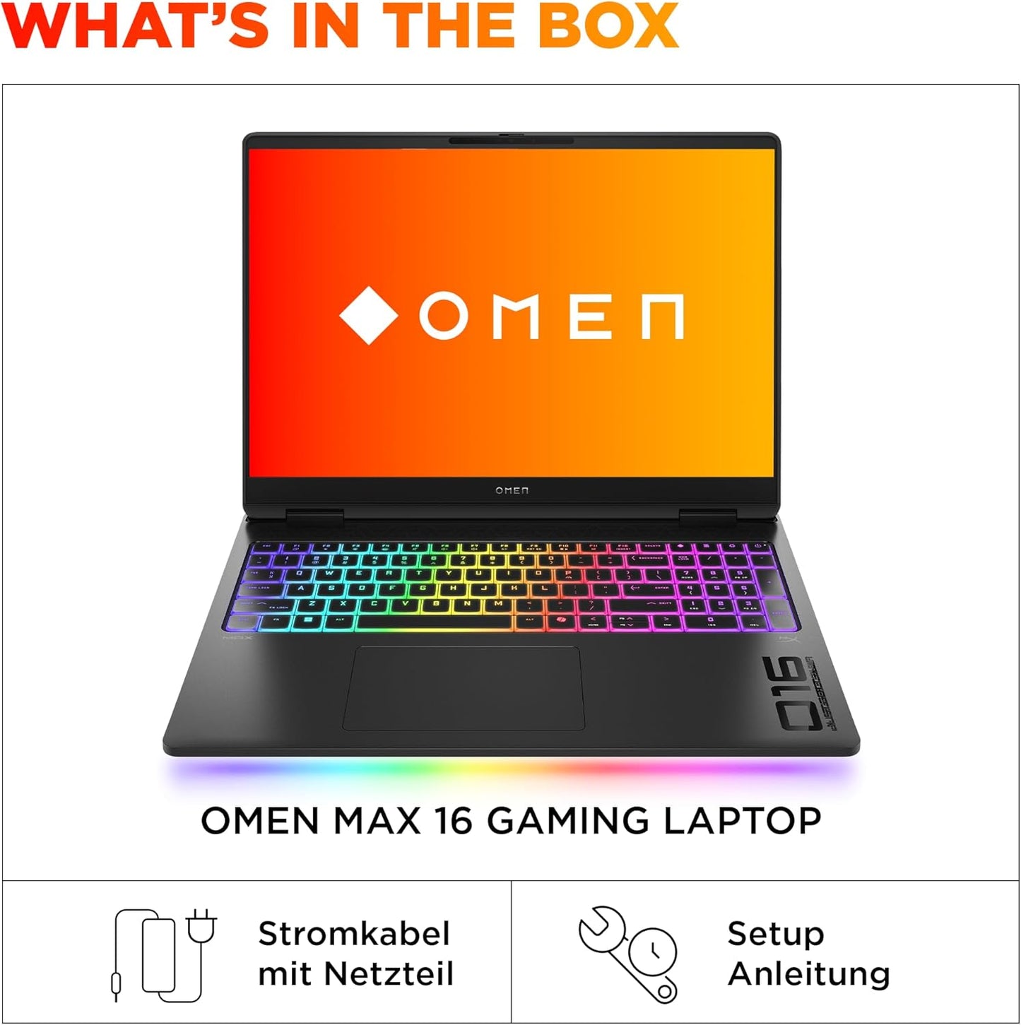 HP Omen MAX Gaming Laptop, 16" 2.5K WUXGA Display 240Hz, Intel Ultra 7-255HX (20C) 13 NPU Tops, NVIDIA Geforce RTX 5070 Ti 12GB VRAM, 32 GB DDR5 RAM, 1 TB SSD, Win 11, QWERTZ, RGB, Alu Schwarz