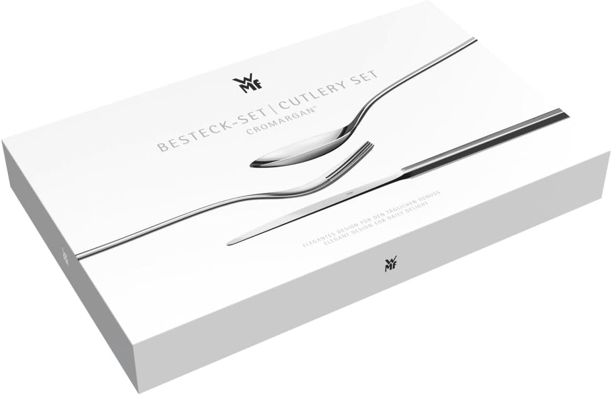 WMF Palma Besteckset 30-Teilig Für 6 Personen – Edelstahl 18/10 Cromargan Poliert, Glänzend Und Rostfrei – Hochwertiges Essbesteck Mit Monobloc-Messer, Spülmaschinenfest, Langlebig Und Edles Design