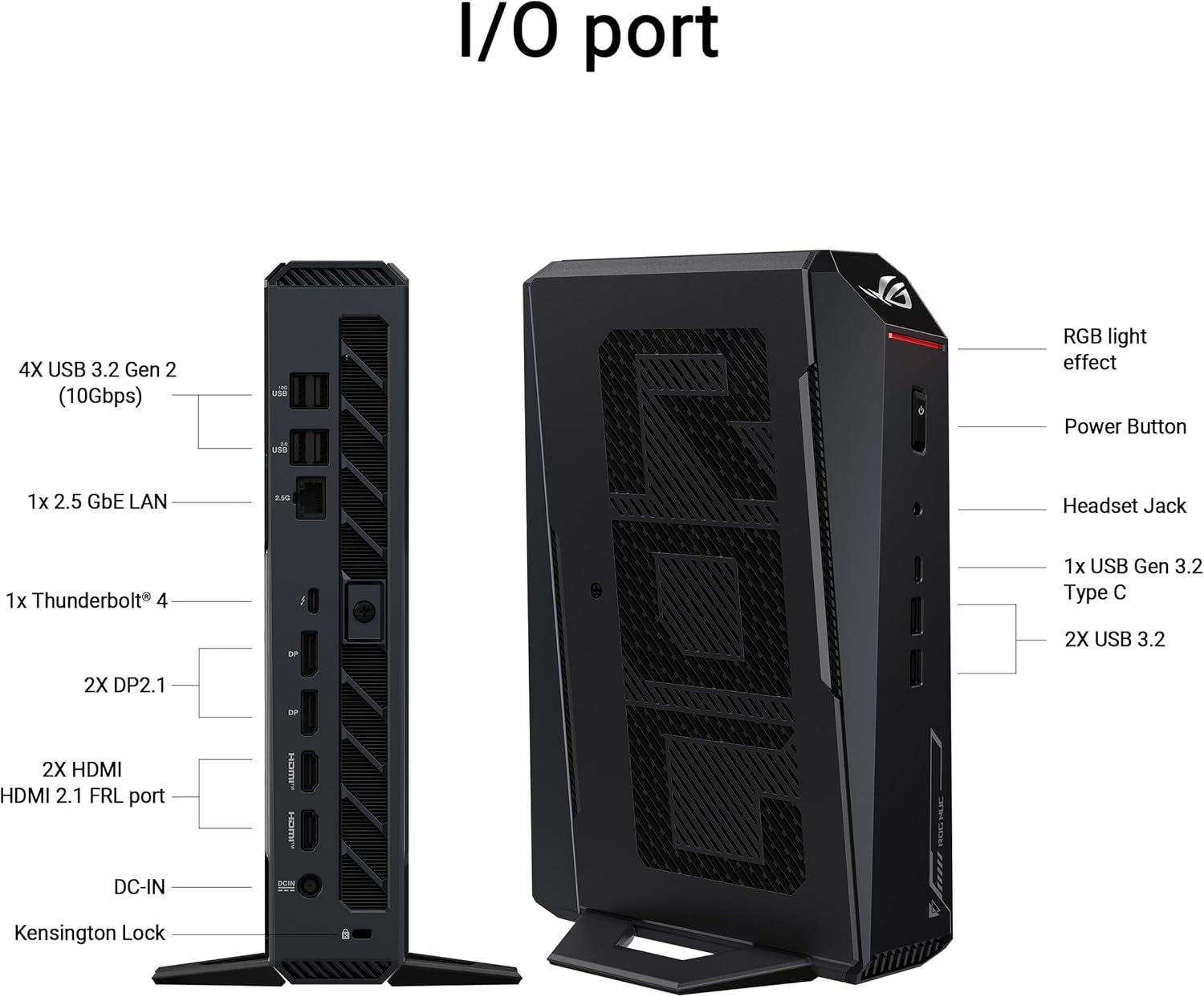 ASUS ROG NUC 15 Tall Mini PC RNUC15JNK9X28AA2 (Intel Core Ultra 9 275HX Prozessor, NVIDIA Geforce RTX 5080, 2TB Speicher, 16X2 GB RAM, Intel Wifi 7, Windows 11 Home, Mit Eu-Netzkabel)