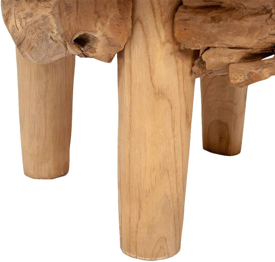 Teak Couchtisch Bosco-60Cm Natural Massivholz Teakwurzel Wohnzimmertisch Tisch