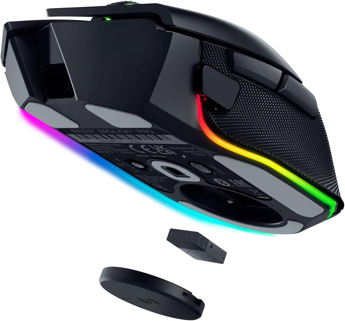 Razer Mouse Dock Pro & Charging Puck - Magnetische Drahtlose Ladestation & Akku (Hyperspeed 4K Hz, 8 RGB Chroma Beleuchtung & Modul Für Kompatible Razer Mäuse) Schwarz