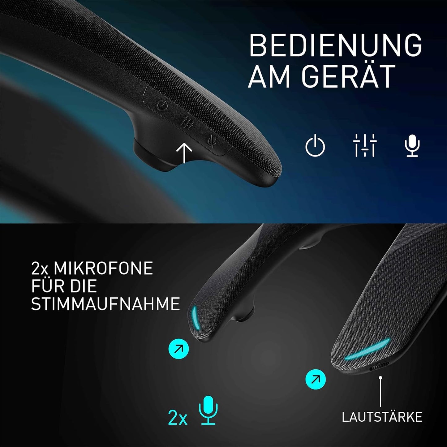 Panasonic SC-GNW30 Kabelloser Heimkino Nacken-Lautsprecher Surround Sound System Mit Integriertem Mikrofon; HDMI 2.1, USB, Bluetooth 9H Akkulaufzeit, Kompatibel Mit TV, PC, Macos, Ps4/Ps5/Switch/Xbox