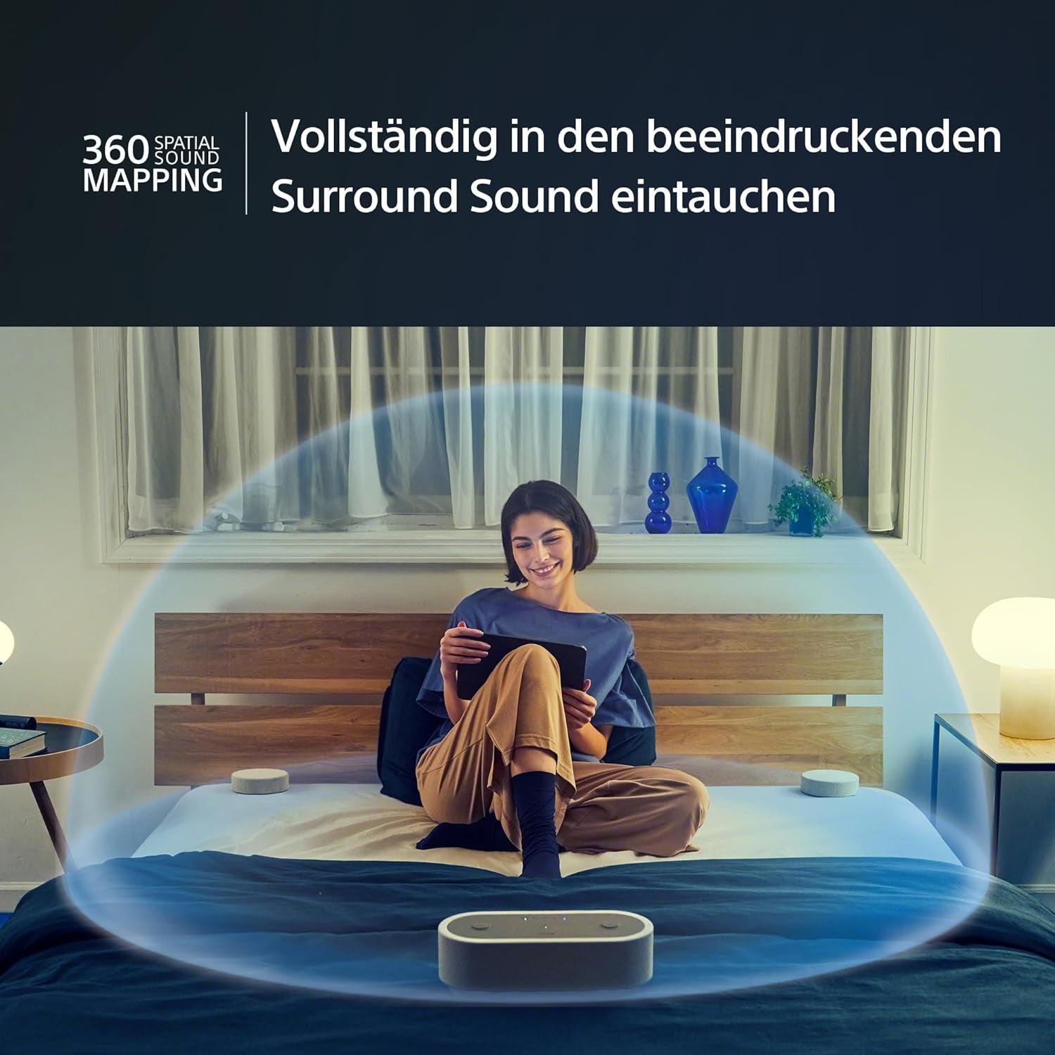 Sony HT-AX7 Tragbares Heimkinosystem - Kinosound Überall Mit 360° Raumklang - Bis Zu 30 Stunden Akkulaufzeit - Bluetooth-