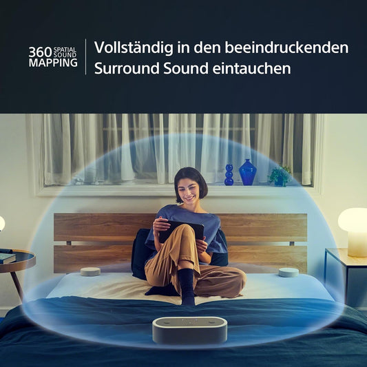 Sony HT-AX7 Tragbares Heimkinosystem - Kinosound Überall Mit 360° Raumklang - Bis Zu 30 Stunden Akkulaufzeit - Bluetooth-