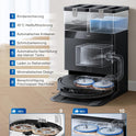 ECOVACS DEEBOT T50 OMNI Gen2 Saugroboter Mit Wischfunktion, 21.000 Pa, Ausziehbare Seitenbürste Und Mopp, Zerotangle 2.0, Moppwäsche Mit 75°C Heißem Wasser, All-In-One Station, Ultradünn 81 Mm,Schwarz