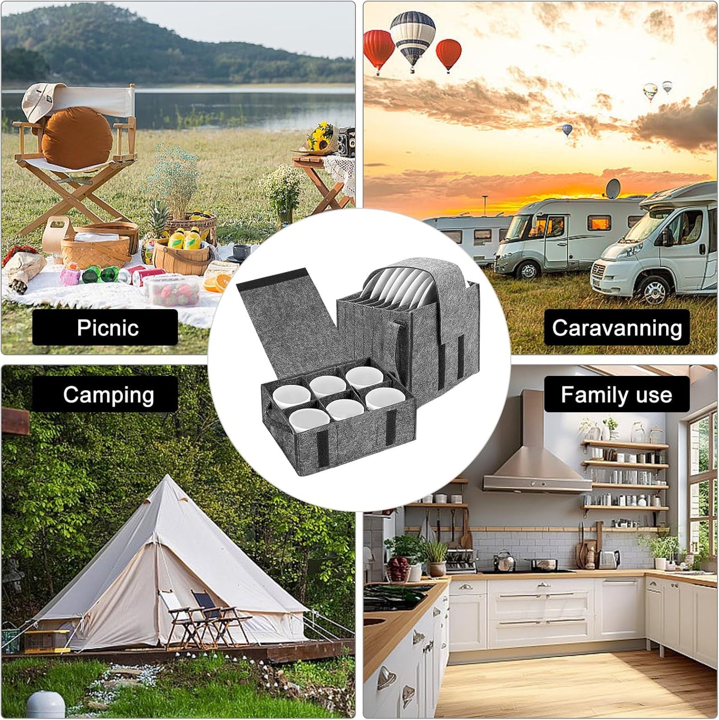 Tellerhalter Und Tassenhalter Für Wohnmobil - 2 Stück, Aufbewahrung Für 8 Teller 6 Tassen, Organizer Schrank Camping Zubehör Küche Becherträger Für Wohnwagen Und Boote