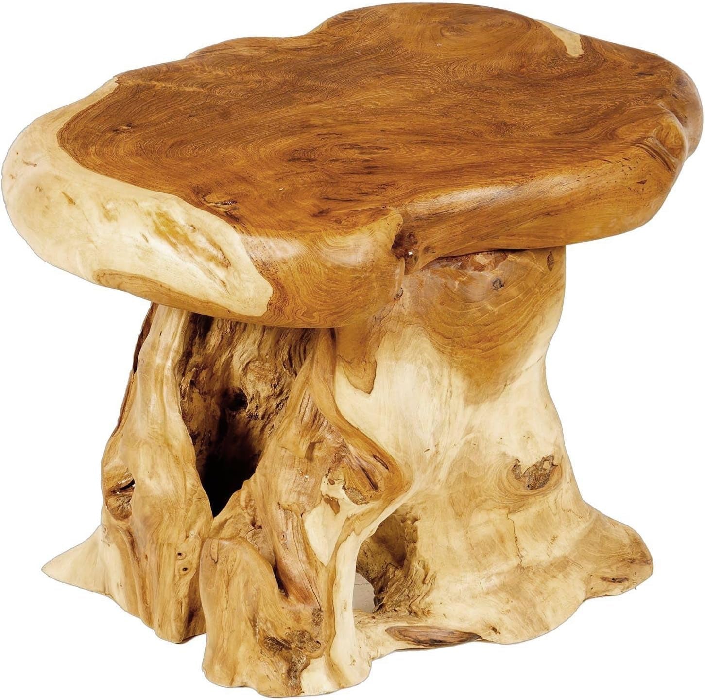 Windalf Rustikaler Beistelltisch AVENIDA 67 Cm Couchtisch Balkontisch Handarbeit Wurzelholz