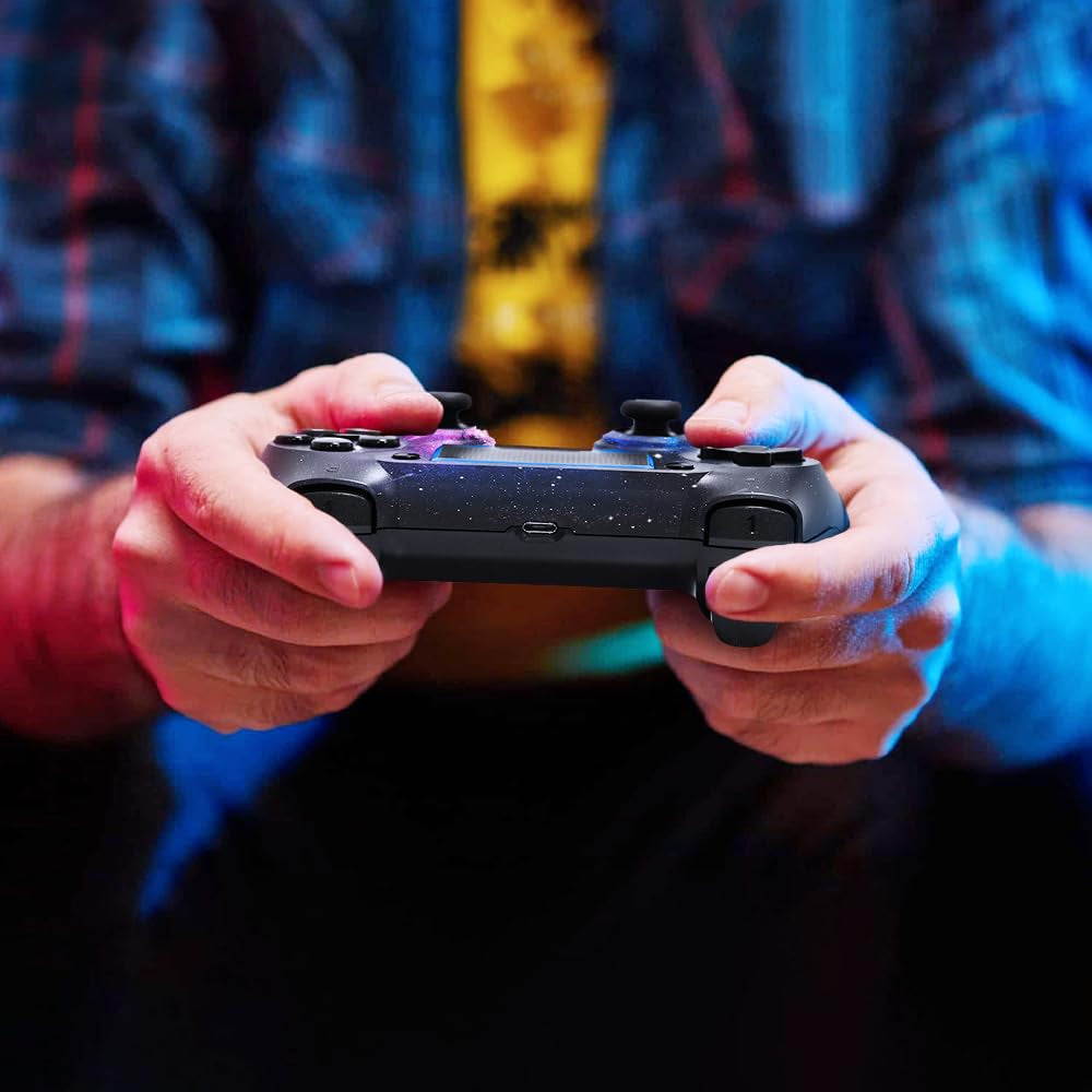 Acegamer Wireless Controller Für PS4, Game Controller Kompatibel Mit Ps4/Pro/Slim/Pc Gamepad Mit Turbo/Zurück Taste/Dual Vibration/6-Achsen Gyro Sensor/Touchpanel