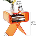 Acryl Nachttisch Beistelltisch, Modernes Design Clear Home Decor Display Endtisch (Orange)