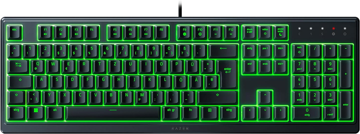 Razer Ornata V3 X - Flache Membran-Tastatur Mit Chroma RGB (Lautlose Membran-Switches, Ergonomische Handballenauflage, Tastenkappen Anti-Uv-Beschichtung) QWERTZ De-Layout | Schwarz