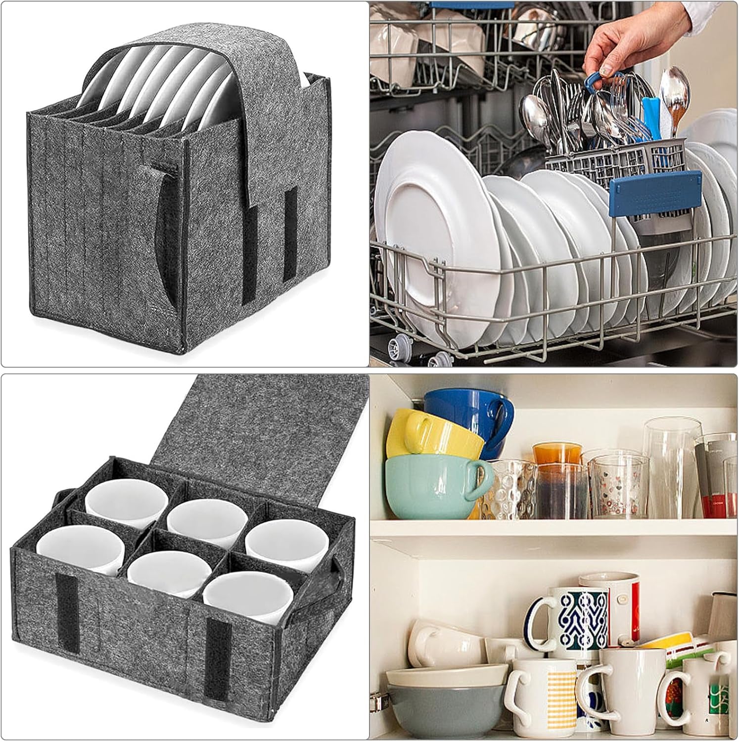 Tellerhalter Und Tassenhalter Für Wohnmobil - 2 Stück, Aufbewahrung Für 8 Teller 6 Tassen, Organizer Schrank Camping Zubehör Küche Becherträger Für Wohnwagen Und Boote