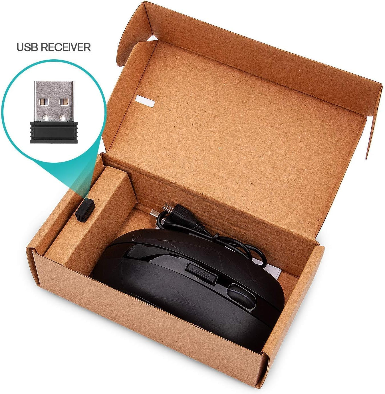 Kabellose Funkmaus, 2.4G Optische Maus Mit USB Nano Empfänger, 7 LED Beleuchtung Für Windows/Mac/Linux, Office Home, Schwarz