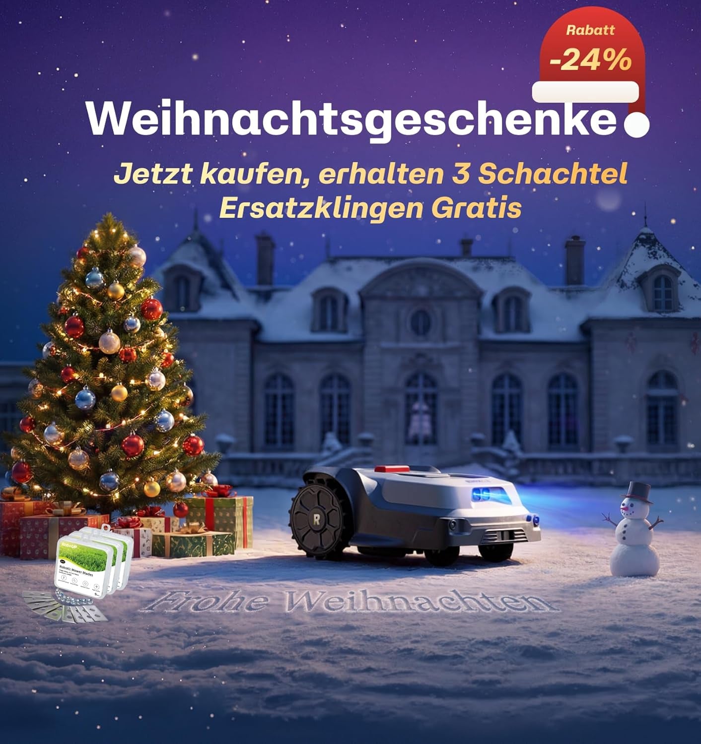 Mähroboter Ohne Begrenzungsdraht T1200Pro, Mit Upgraded RTK, Ki-Echtzeitige Hinderniserkennung, Individuelles Mähen