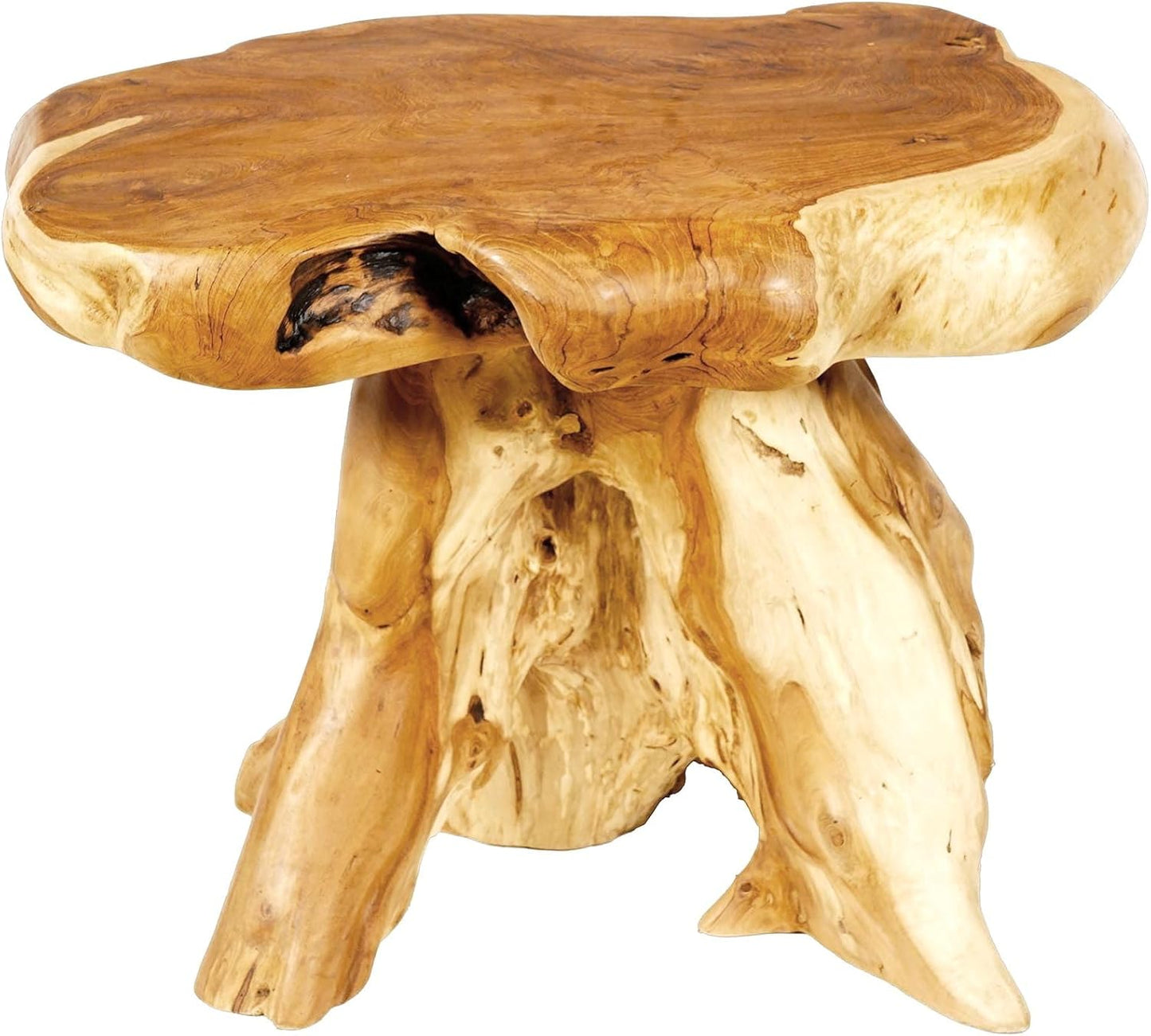 Windalf Rustikaler Beistelltisch AVENIDA 67 Cm Couchtisch Balkontisch Handarbeit Wurzelholz