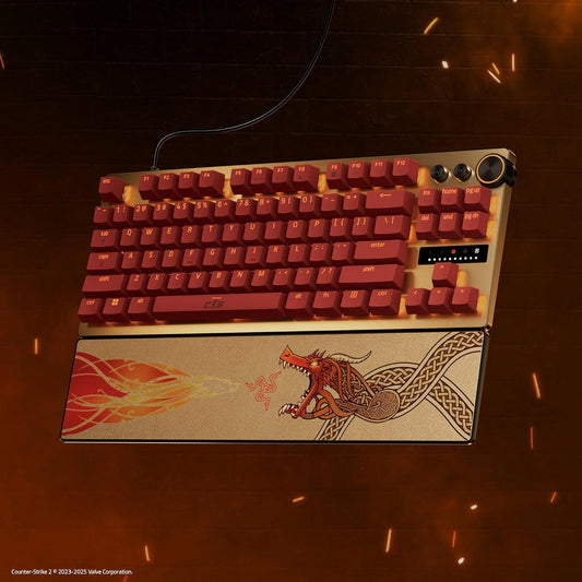 Razer Huntsman V3 Pro Tenkeyless Counter-Strike 2 Dragon Lore - Analoge Optische TKL E-Sport Pc-Tastatur Ohne Ziffernblock - Snap Tap - Rapid Trigger - QWERTY US Layout | Dragon Lore