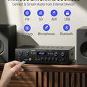 Audio Leistungsverstärker Bluetooth 5.0, Donner 440W Audio Verstärker 4 Kanal, Stereo Receiver Mit USB, SD, FM, 2 Mikrofoneingang Echo, RCA, LED, Für Studio, Heimkino, MAMP5