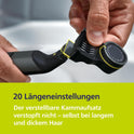 PHILIPS Oneblade Pro 360 Face & Body - Elektrischer Rasierer, Trimmer & Bodygroomer, 2X 360 Klingen, Präzisionskamm, 2X Körperaufsätze, Reisetasche, Für Gesicht & Körper (QP6552/30)