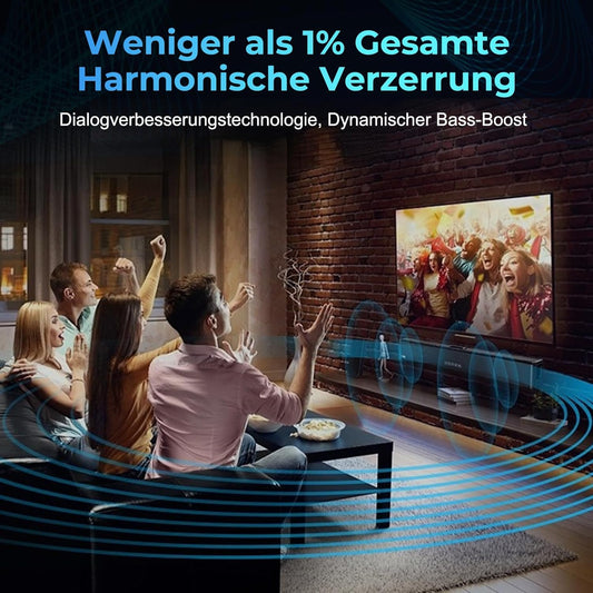 OXS S3 Soundbar Für Fernseher, Heimkino-Audio Mit Bluetooth 5.0, Dynamischer Bass, 3D-Surround-Sound, Dialogverbesserung, Aux/Optisch/Koaxial Kompatibel, Mehrere Klangmodi, Wandmontierbar