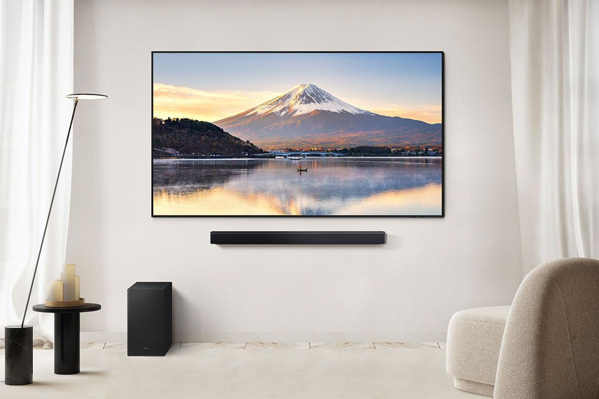 SAMSUNG HW-B460GF B-Series 2.1-Kanal-Soundbar Für Fernseher, Tv-Lautsprecher Mit Kabellosem 6,5"-Subwoofer, Game Mode, Adaptive Sound, Bass-Boost-Modus, Virtueller Surround Sound