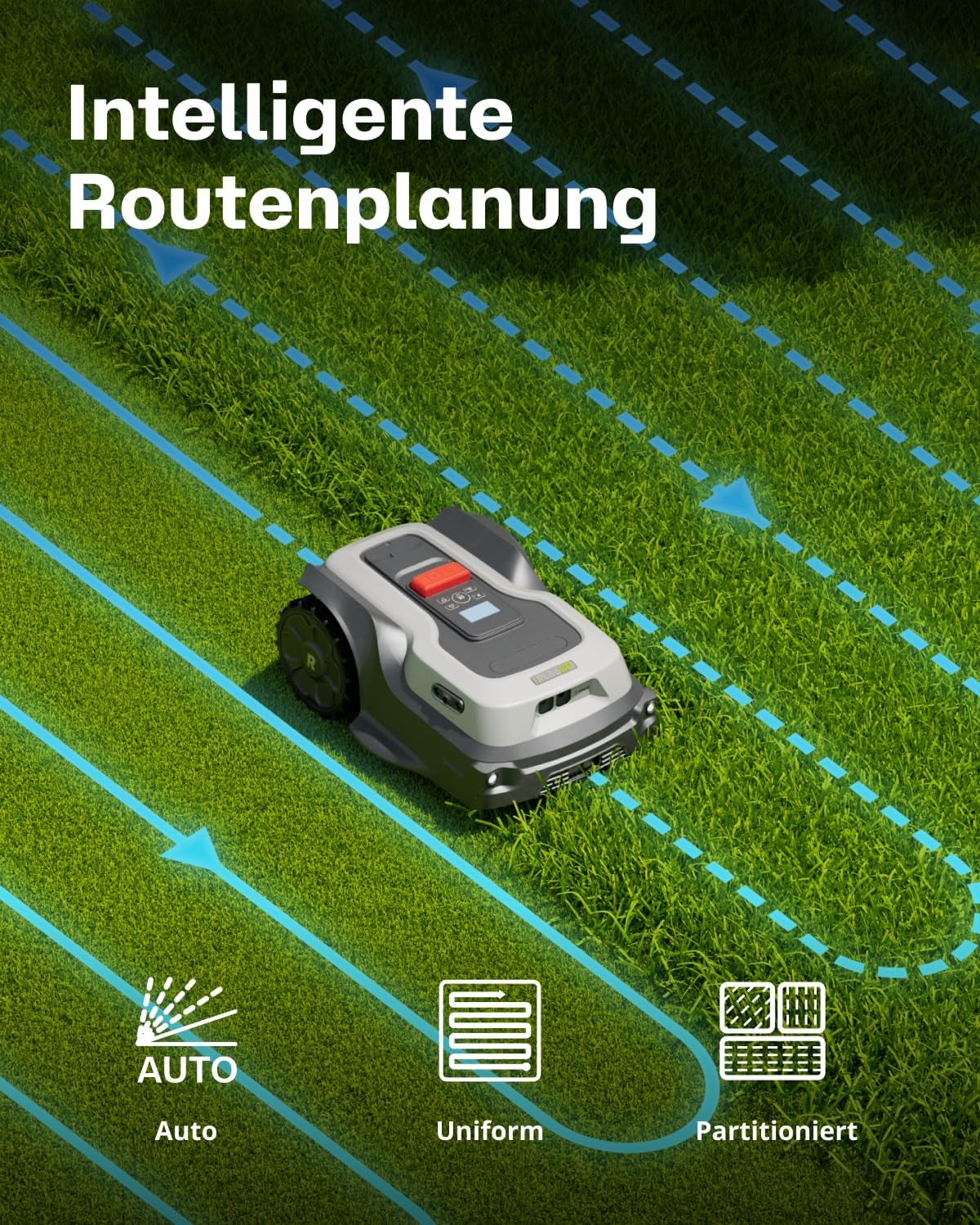 Mähroboter Ohne Begrenzungsdraht T1200Pro, Mit Upgraded RTK, Ki-Echtzeitige Hinderniserkennung, Individuelles Mähen