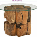 Vidaxl Massivholz Couchtisch 60 Cm Beistelltisch Kaffeetisch Teak Treibholz