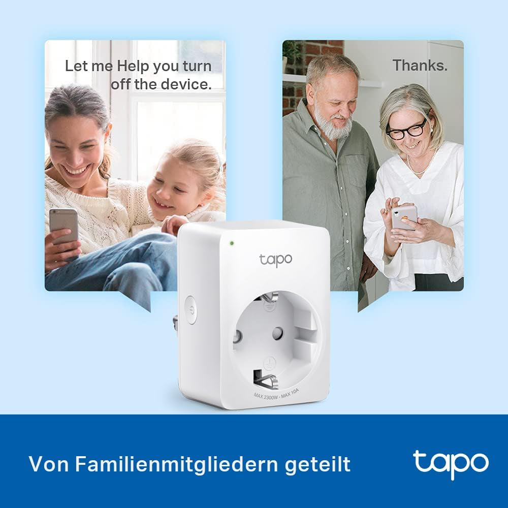 Tapo P100 WLAN Smart Steckdose 4Er Pack, Smart Home Wifi Steckdose, Alexa Zubehör, Funktioniert Mit Alexa, Google Home, App Gesteuert, Sprachsteuerung, Fernzugriff, Kein Hub Notwendig