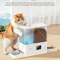 Rojeco 2-In-1 Futterautomat Und Wasserspender, 5L Trockenfutter Automat Für Katzen Mit 3.5L Wassertank, Programmierbarer Futterspender Katze Mit Led-Display, Für Kleine Und Mittelgroße Haustiere