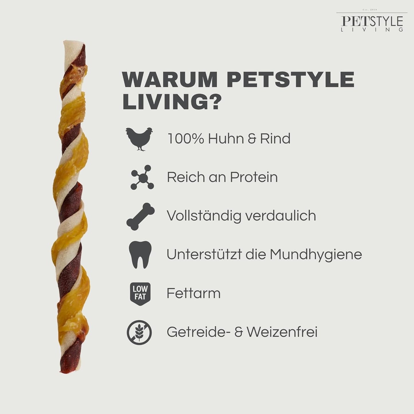 Kaustange Mit Huhn & Rind - Hundesnack - 12,5Cm - 100 Stück