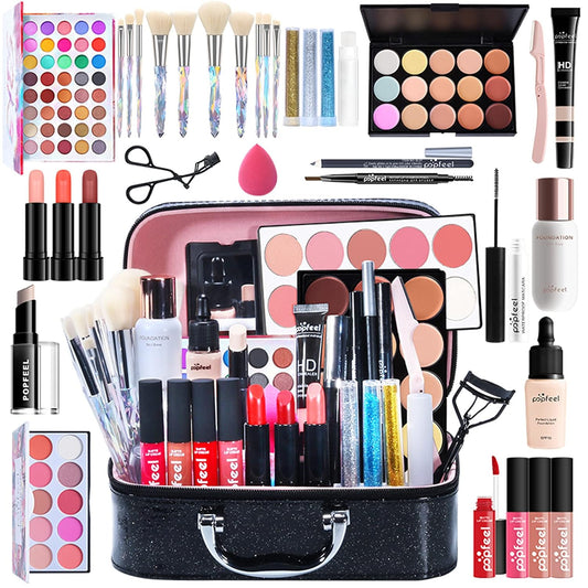 34St Schminkkasten Make-Up Set, Professionelles Kosmetische Schmink Set Mit Lidschatten Lippengloss Rouge Concealer Usw, Multifunktions Kosmetik Produkte Für Teenager-Mädchen Frauen#1