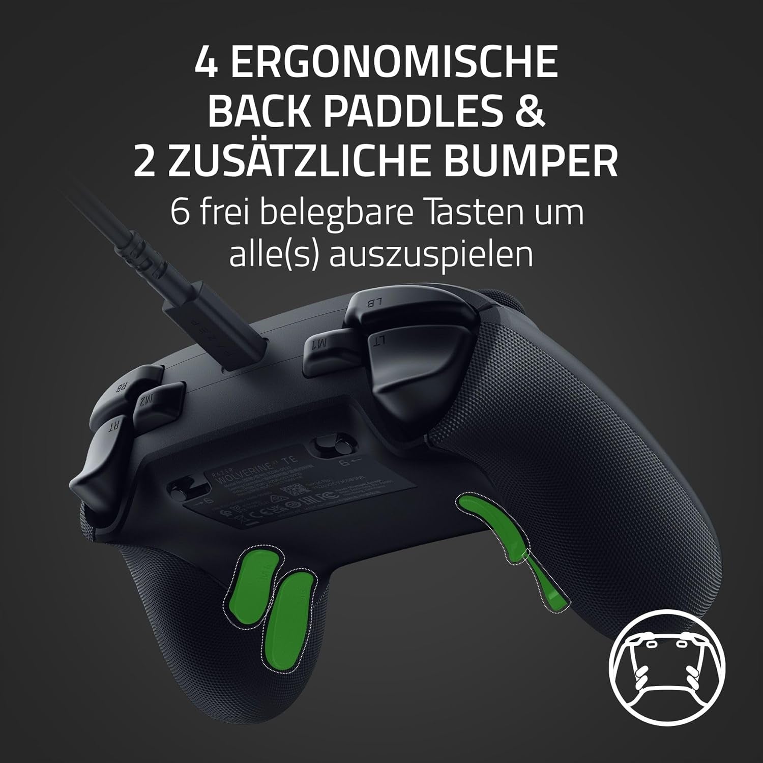 Razer Wolverine V3 Tournament Edition - Kabelgebundener Esports Controller Für Xbox X|S & PC (Mecha Tactile Action Buttons, Pro Hypertriggers, 8-Wege D-Pad, 3M USB-C Kabel) Schwarz