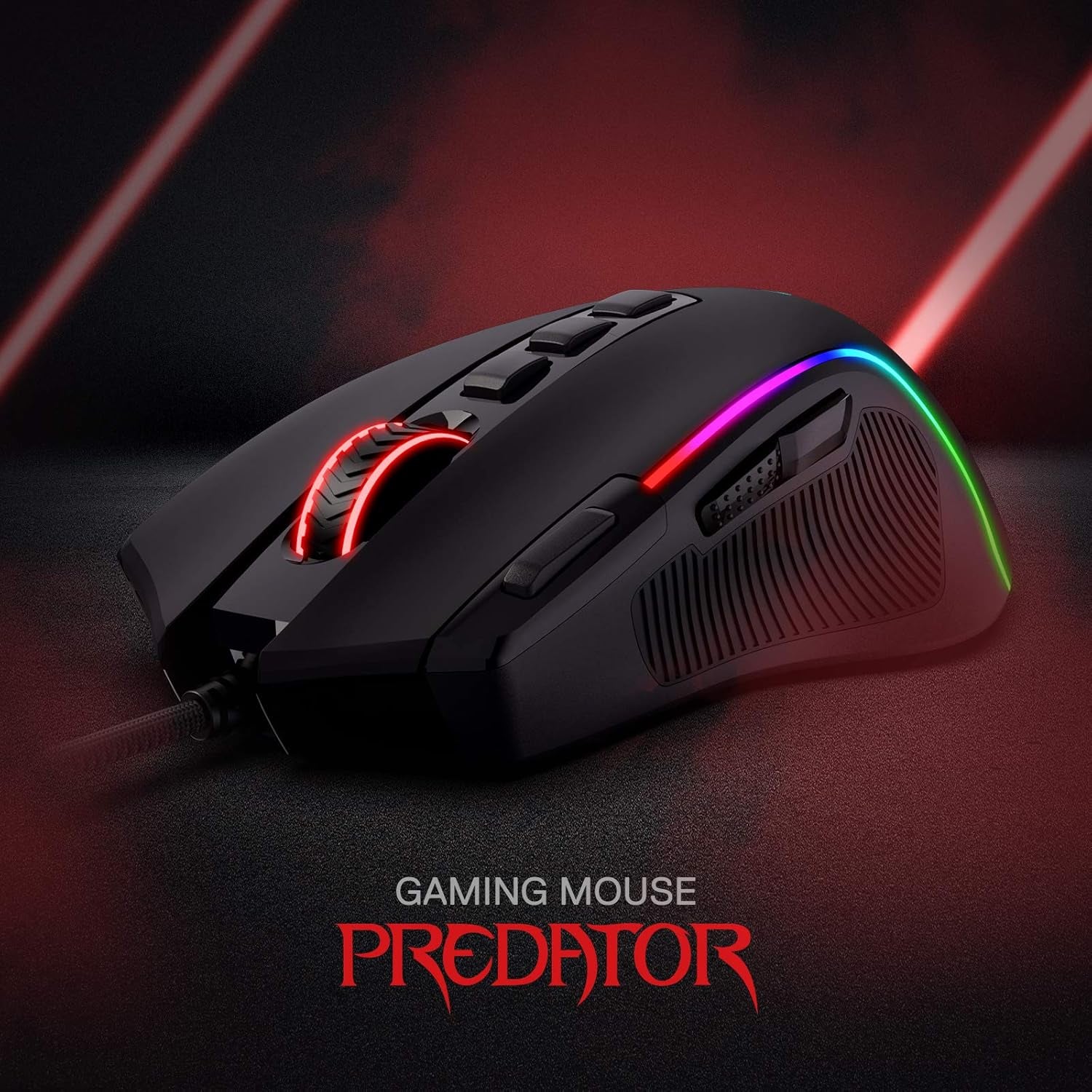 Redragon M612 Predator RGB Gaming Maus, 8000 DPI Kabelgebundene Optische Maus Mit 11 Programmierbaren Tasten & 5 Hintergrundbeleuchtungsmodi, Software Unterstützt DIY Keybinds Rapid