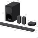 Sony HT-S40R 5.1Ch 600W Soundbar Für TV Mit Subwoofer Und Kabellosem Rear Speaker Mit Bluetooth