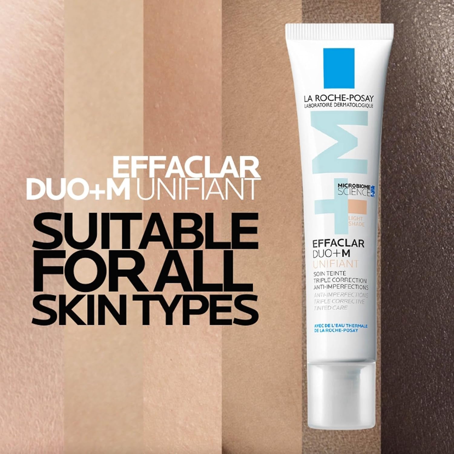 La Roche Posay Effaclar Duo+M Unifiant Hell, Getönte Gesichtspflege, Dreifach Korrigierende, Tiefenwirksame Pflege Gegen Unreinheiten Und Pickelmale, Anti-Rückfall, Für Zu Akne Neigende Haut, 40 Ml