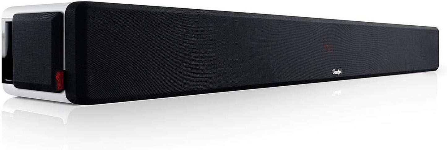 Teufel CINEBAR Ultima - Leistungsstarke Soundbar 380 Watt, Eingebauter Xxl-Subwoofer, Dynamore Ultra, Dolby Audio, Bluetooth Aptx, Bassrefex, HDMI 3D ARC CEC‌ - Weiß
