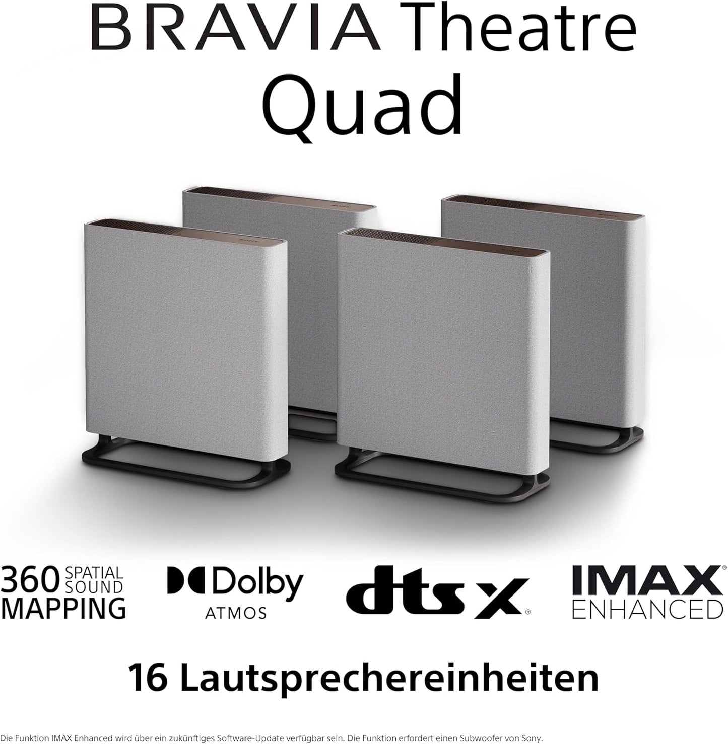 Sony BRAVIA Theatre Quad - Home Entertainment-System Mit Vier Kabellosen Lautsprechern, 360 Spatial Sound Mapping, Klangfeldoptimierung, 3-Wege-Lautsprecher, Dolby Atmos/Dts:X