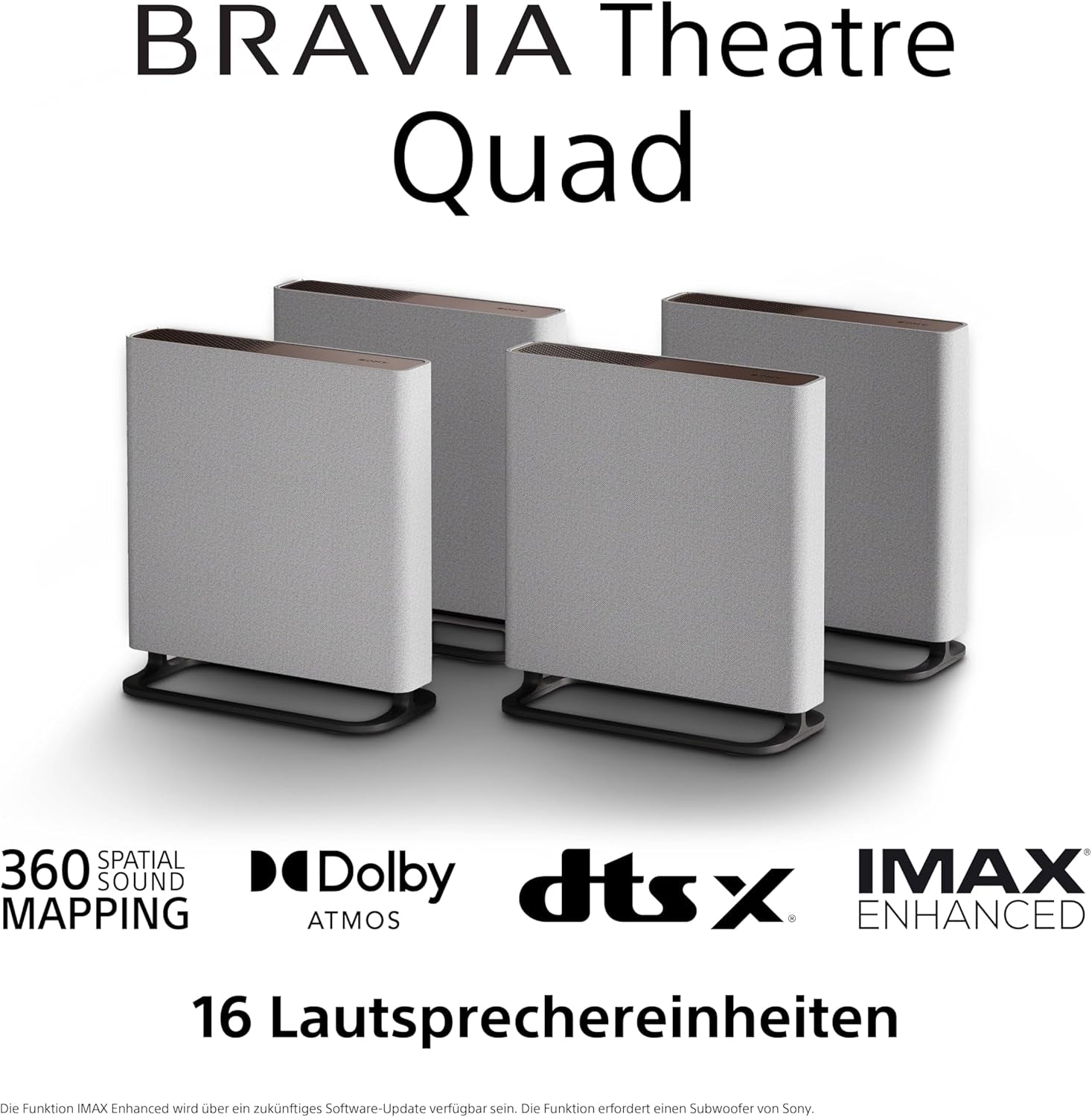 Sony BRAVIA Theatre Quad - Home Entertainment-System Mit Vier Kabellosen Lautsprechern, 360 Spatial Sound Mapping, Klangfeldoptimierung, 3-Wege-Lautsprecher, Dolby Atmos/Dts:X