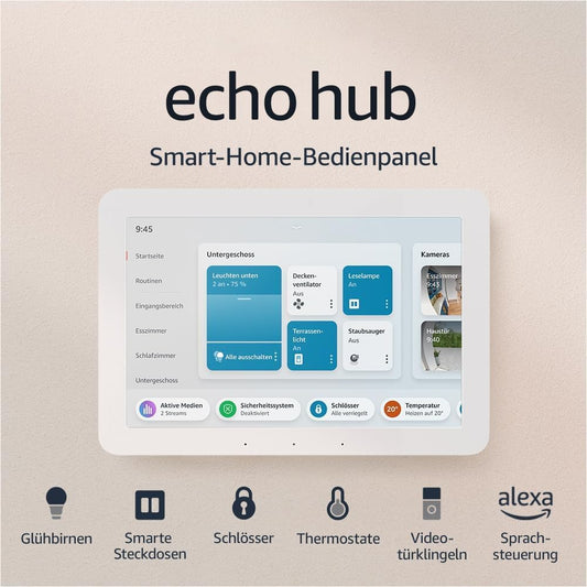 Echo Hub (Neueste Generation) | Smart-Home-Bedienpanel (8 Zoll) Mit Alexa | Kompatibel Mit Tausenden Geräten