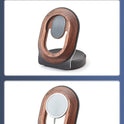 Wooden Desk Shelf Accessories Walnut Wireless Magnetic Charger Wireless Charging Stand For Magsafe