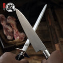 MITSUMOTO Sakari Japanese 12'' 10''  Sharpening Rod High Carbon Steel Rod Knife Sharpener With ABS Handle and Powerful Magnet