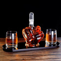 The Wine Savant Middle Finger Decanter Novelty Whiskey & Wine Decanter Set
