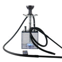 Acrylic hookah set with LED light square double tube hookah finished accessories
