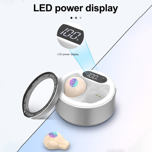x26 Ultra Small Mini Hidden Wireless Bluetooth 5.0 Earphone Touch Control Portable Charging Case Earbuds TWS Sport Headset