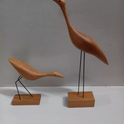 Crane walnut ornament wooden wood carving living room TV cabinet decoration