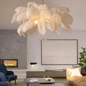 Feather pendant lamp for bedroom lighting