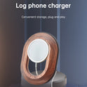 Wooden Desk Shelf Accessories Walnut Wireless Magnetic Charger Wireless Charging Stand For Magsafe