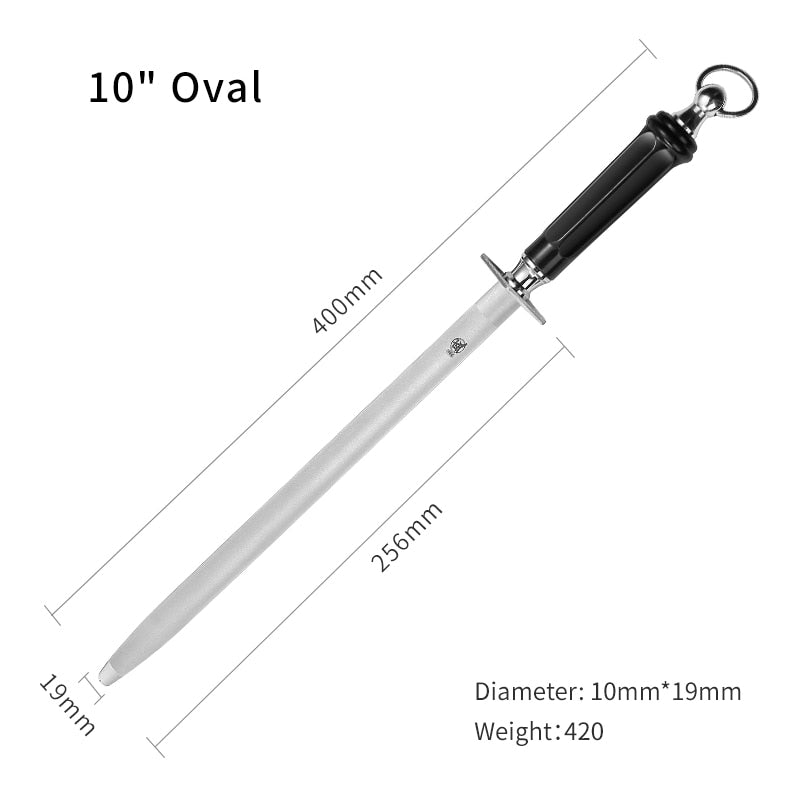 MITSUMOTO Sakari Japanese 12'' 10''  Sharpening Rod High Carbon Steel Rod Knife Sharpener With ABS Handle and Powerful Magnet