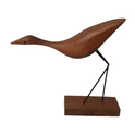 Crane walnut ornament wooden wood carving living room TV cabinet decoration