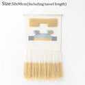 Hand Woven Tufted Tapestry Macrame Tassel Bohemian Wall Hanging Tapestries Boho Weding Wall Decor Apartment Dorm Room Decoration