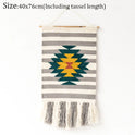Hand Woven Tufted Tapestry Macrame Tassel Bohemian Wall Hanging Tapestries Boho Weding Wall Decor Apartment Dorm Room Decoration